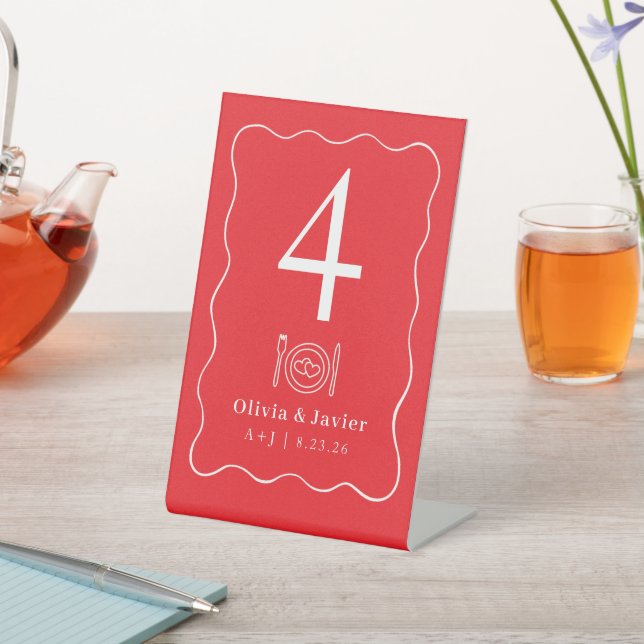 Signe De Table Numéros de table de mariage minimalistes modernes  (In SItu)