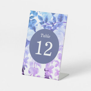 Signe De Table Numéros de table floraux violets Wisteria aquarell
