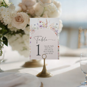Signe De Table Numéros de table pour Baby Shower Little Wildflowe