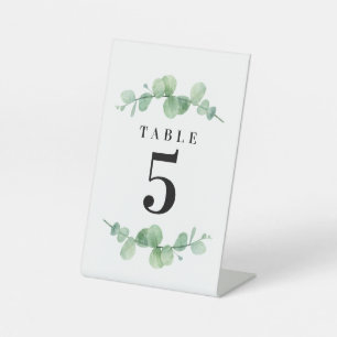 Signe De Table Numéros de tableau Mariage Eucalyptus
