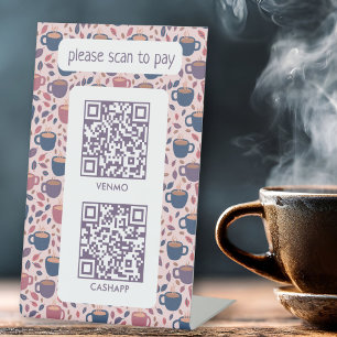 Signe De Table NUMÉROTER POUR PAYER LES CODES QR Café Espresso