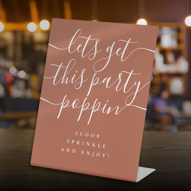 Signe De Table Obtenir Cette Partie Poppin Popcorn Bar Terracotta (Get This Party Poppin Popcorn Bar Terracotta Pedestal Sign)