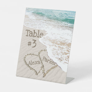 Signe De Table Ocean Beach Hearts