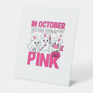 Signe De Table Octobre Nous Portons Une Infirmière Rose Sensibili