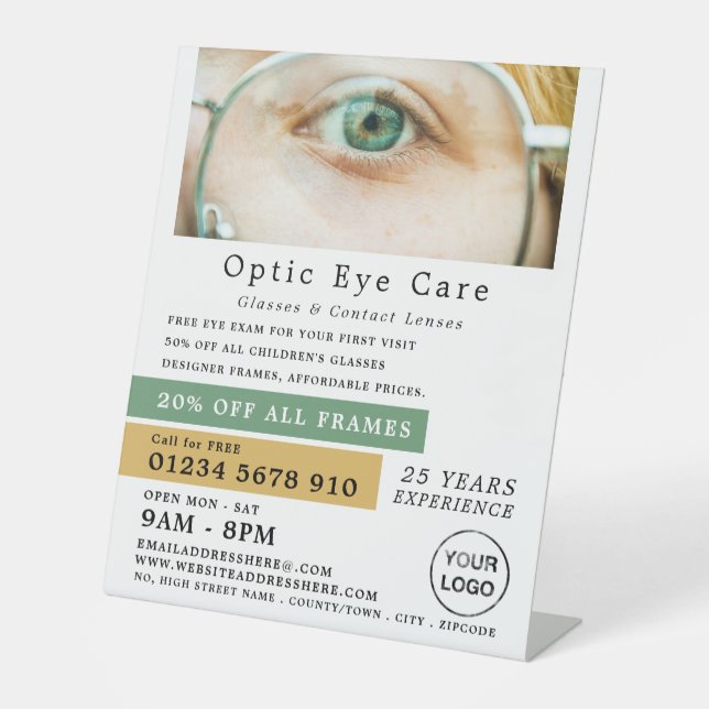 Signe De Table Oeil Vert, Opticien, Praticien Technique (Recto)