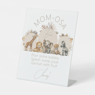 Signe De Table Oh Baby Safari Animaux Boho Baby shower bar Poster