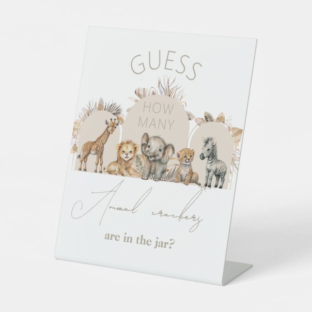 Signe De Table Oh Baby Safari Boho Shower Animal crackers jeu (Recto)