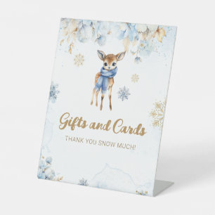 Signe De Table Oh Deer Winter Baby Boy Shower Carte Cadeau