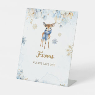 Signe De Table Oh Deer Winter Bébé Garçon Douche Faveurs