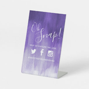 Signe De Table Oh snap hashtag mariage violet art moderne