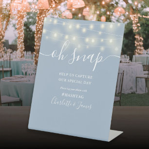 Signe De Table Oh Snap Mariage lumières à cordes bleu foncé
