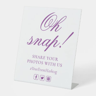 Signe De Table Oh Snap Social Media Chic Modern Mariage Événement