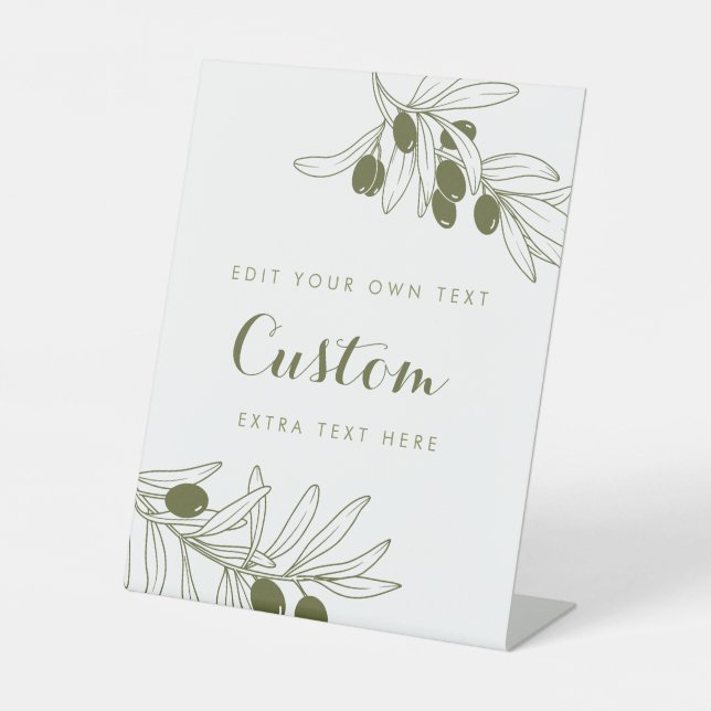 Signe De Table Olive Green Branches Custom (Recto)