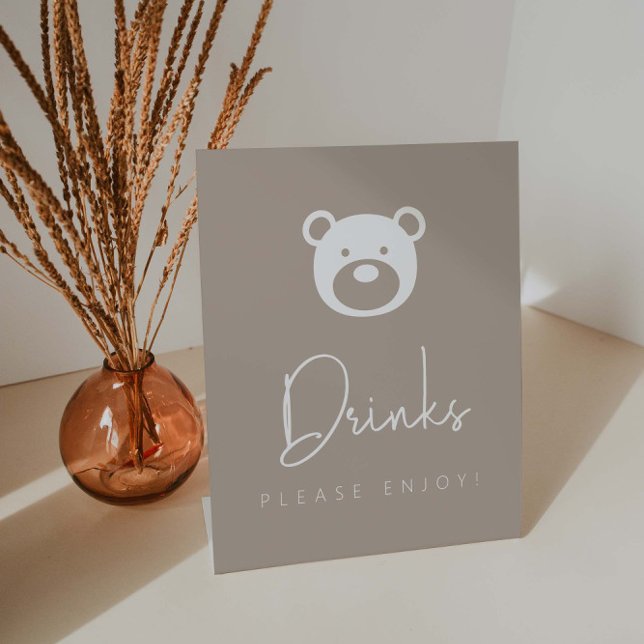 Signe De Table On Peut Attendre Des Boissons De Baby shower D'Our (Créateur téléchargé)