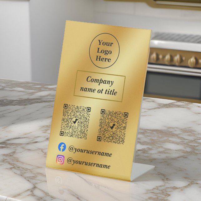 Signe De Table Or de luxe métallique (Créateur téléchargé)