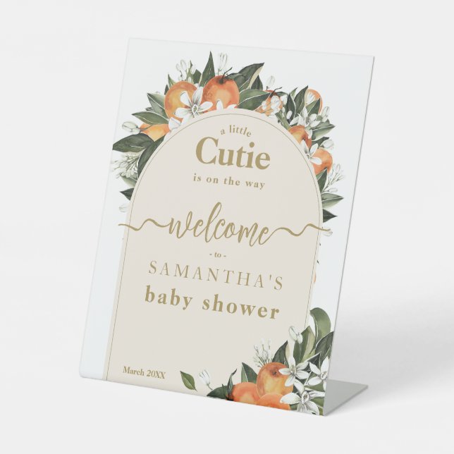 Signe De Table Orange agrumes grenery Petit Baby shower cuite (Recto)