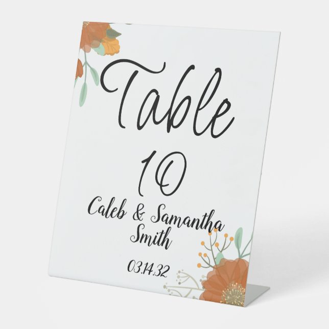 Signe De Table Orange flower wedding (Recto)