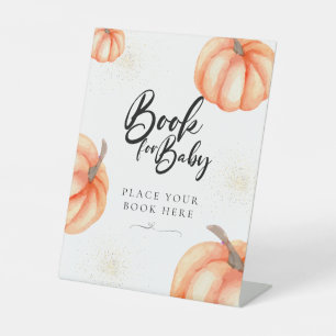 Signe De Table Orange Watercolor Citrouille Livres Pour Bébé Sign