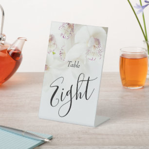 Signe De Table Orchidées blanches et violettes élégantes   MARIAG