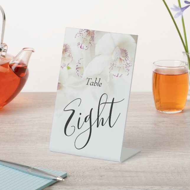 Signe De Table Orchidées blanches et violettes élégantes | MARIAG (In SItu)