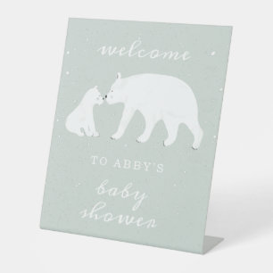 Signe De Table Ours polaire Snow Boy Baby shower maman Bienvenue