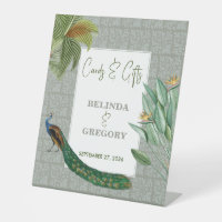 Pacock Tropical Greenery Cartes de Mariage Cadeaux