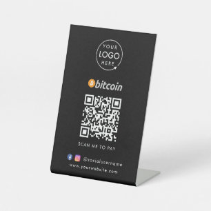Signe De Table Paiement Bitcoin   Code QR scannable pour entrepri