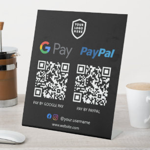 Signe De Table Paiement de code QR Google Pay & Paypal Analyser