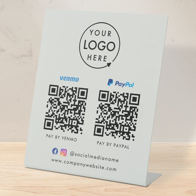 Signe De Table Paiement de code QR | Venmo Paypal Scan pour payer (Versatile digital payment tabletop signs for sales, retail stores, salons, pop-ups, events & more!)