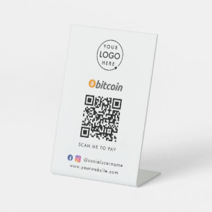 Signe De Table Paiement du code QR Bitcoin   Analyser pour payer