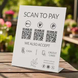 Signe De Table Paiement du code QR pour petites entreprises - Ana