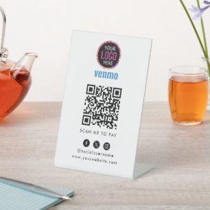 Signe De Table Paiement du code QR Venmo Analyser pour payer le