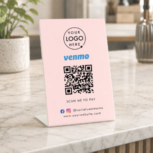Signe De Table Paiement du code QR Venmo   Analyser pour payer le