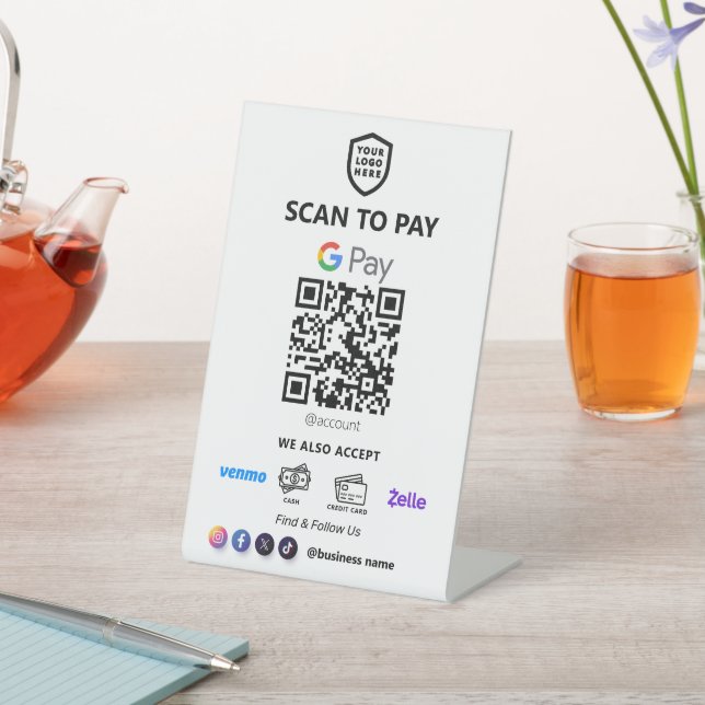 Signe De Table Paiement d'un code QR unique | Analyse blanche pou (In SItu)