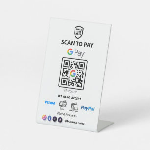 Signe De Table Paiement d'un code QR unique Analyse blanche pou