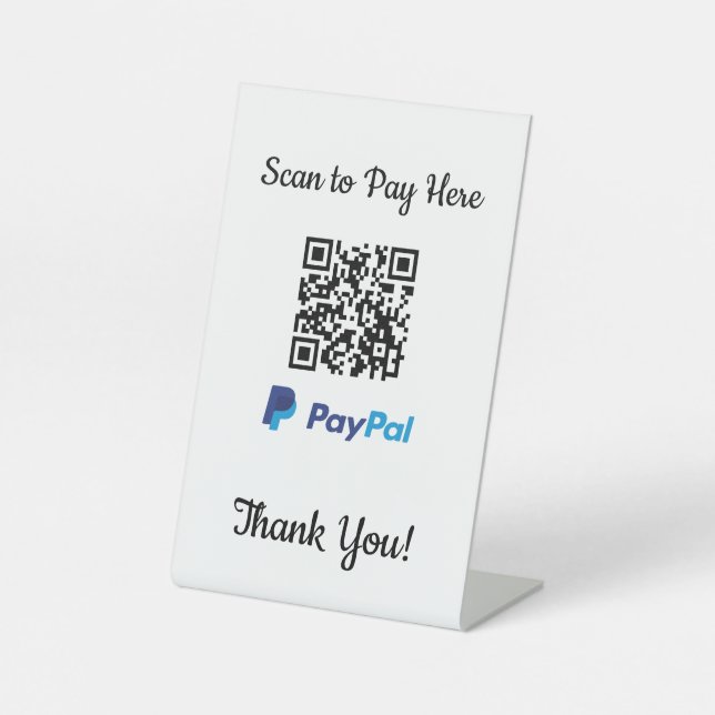 Signe De Table Paiement mobile Paypal | Analyser pour payer (Recto)