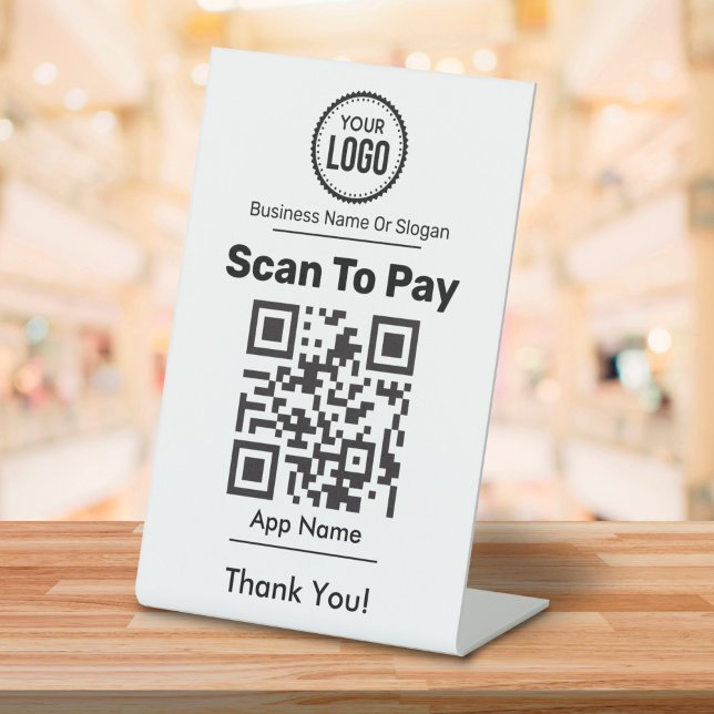 Signe De Table Paiement par code QR avec portefeuille numérique e (Créateur téléchargé)