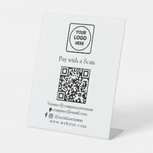 Signe De Table Paiement par code QR Conception personnalisée de