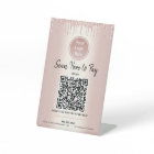 Paiement par Code QR Ici Paillettes Rose Doré Logo