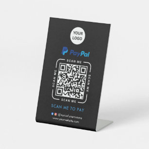Signe De Table Paiement par code QR Paypal   Scannez pour payer l