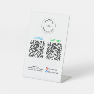 Signe De Table Paiement par code QR - Scanner pour payer le logo