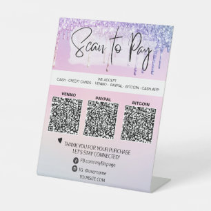 Signe De Table *~* PAIEMENT QR - Table Tente de table Pedestal