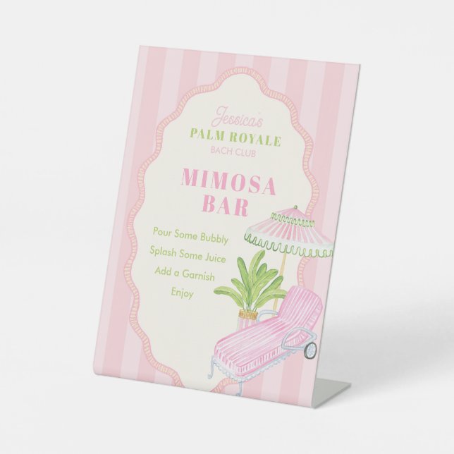 Signe De Table Palm Beach Bach Club | Mimosa Bar (Recto)