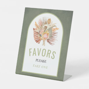 Signe De Table Palm séché pampas herbe sauge mariage vert Faveurs