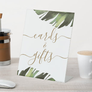 Signe De Table Palm Tropical Floral Douche Cartes & Cadeaux
