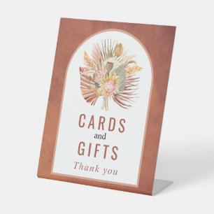 Signe De Table Palmier séché, pampas herbe terre cuite mariage