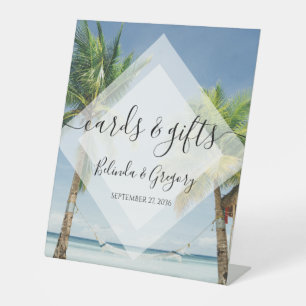 Signe De Table Palmiers tropicaux Plage Cartes de Mariage Cadeaux