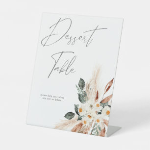 Signe De Table Pampas en cuivre Boho et table de dessert floral b