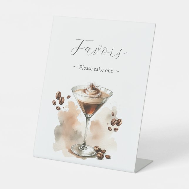 Signe De Table Pancarte de cadeaux de fête pour Martini Espresso (Recto)