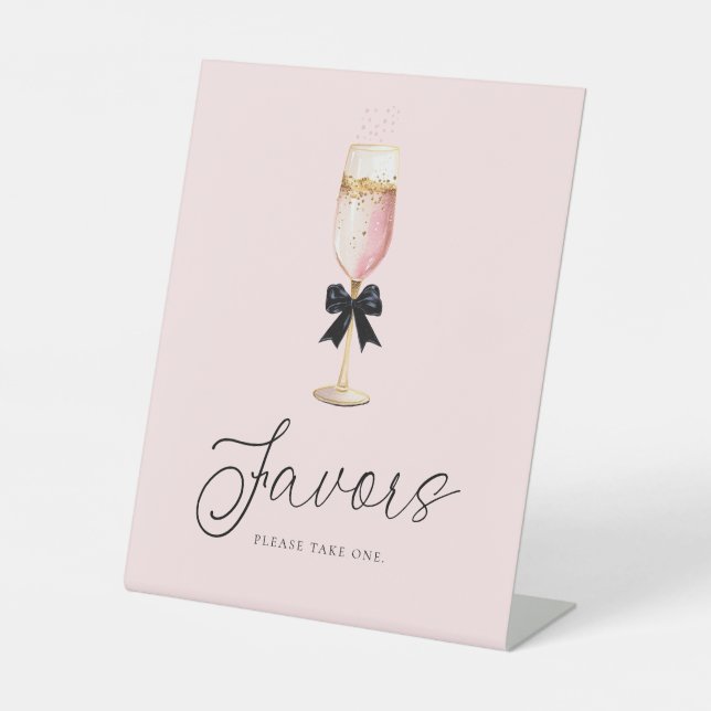 Signe De Table Pancarte de cadeaux de mariage rose champagne (Recto)
